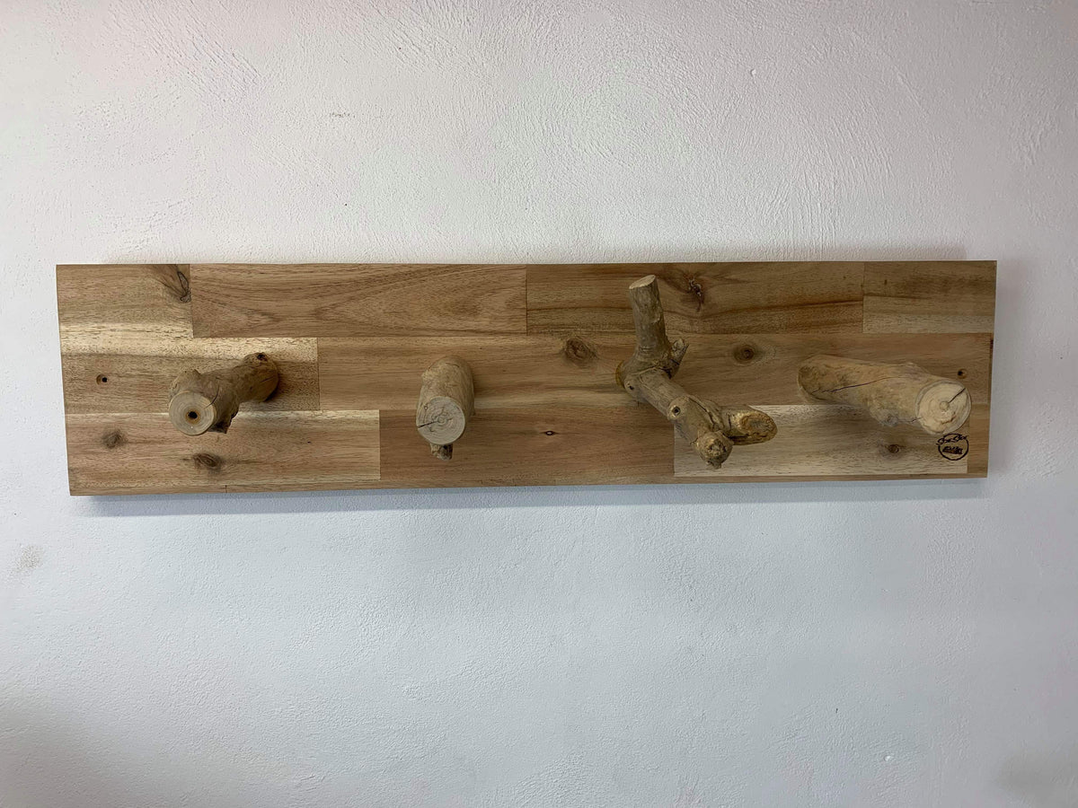 Porte manteau Bois flotté et acacia – SCIE SIDE