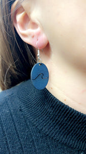Boucles d’oreille « Déferlante » bleue