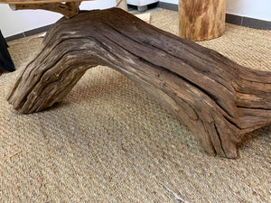 Table basse chêne flotté et bambou modèle " baie"