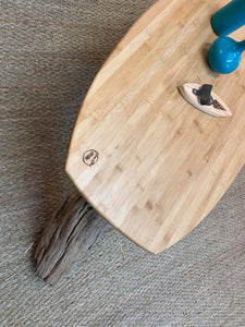 Table basse chêne flotté et bambou modèle " baie"