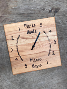 Horloge à marées en bois de  hêtre lamellé modèle « classics »