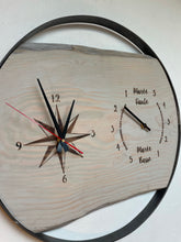 Charger l&#39;image dans la galerie, Horloge à marées combinée , modèle &quot; Rose des Vents&quot; mélèze look bois flotté