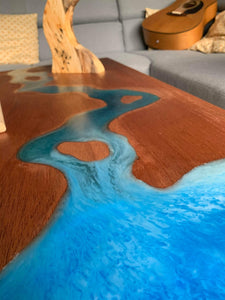 Resin art ocean table