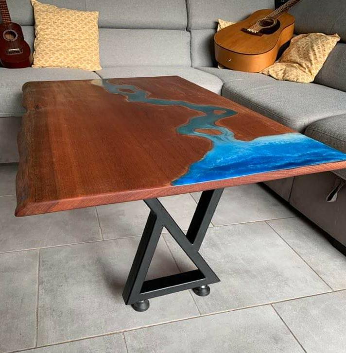 Table résine epoxy océan