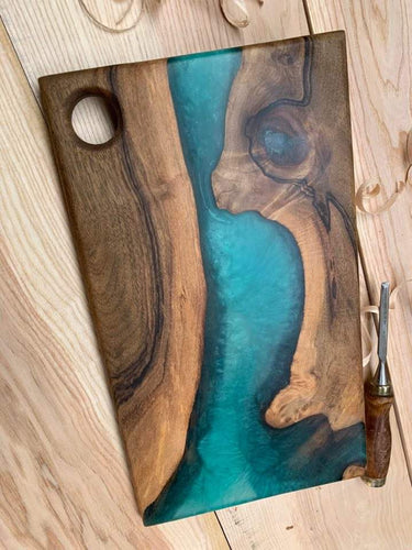 Jeu Abalone ® en bois massif et epoxy transparente bleu